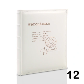 Album na chrzest, wklejany, 60 kremowych stron, personalizowany, 12 wzorów